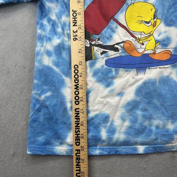 Looney Tunes Tweety Bird Nice Birdies Finish Last Shirt Kids 7/8 Vintage 90s - Picture 12 of 14